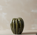 Olive Green Pod Ceramic Vase
